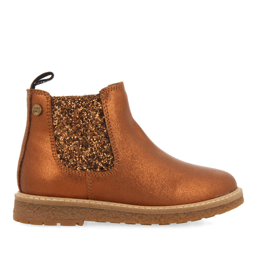 Botines color cobre tipo chelsea para niña y niño agar