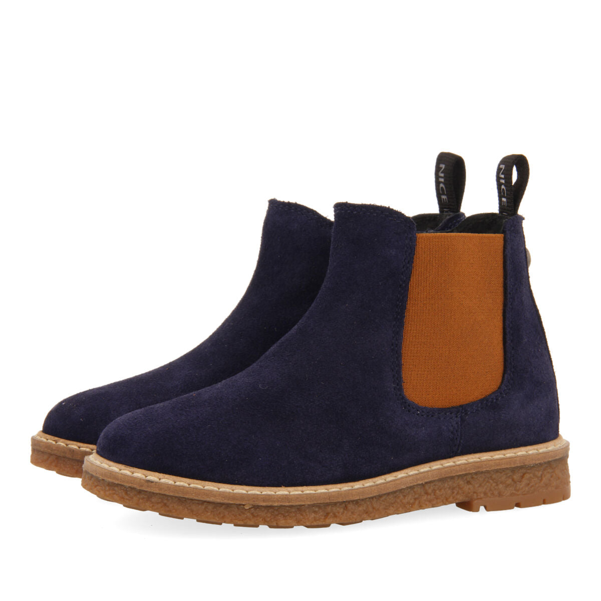 Stivaletti blu navy tipo chelsea in pelle da bambina e bambino mattsee 