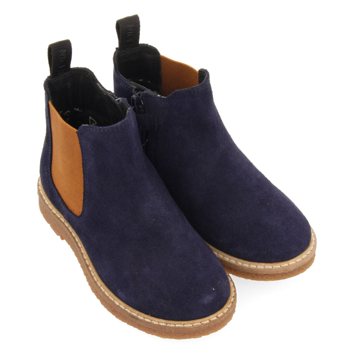 Stivaletti blu navy tipo chelsea in pelle da bambina e bambino mattsee 