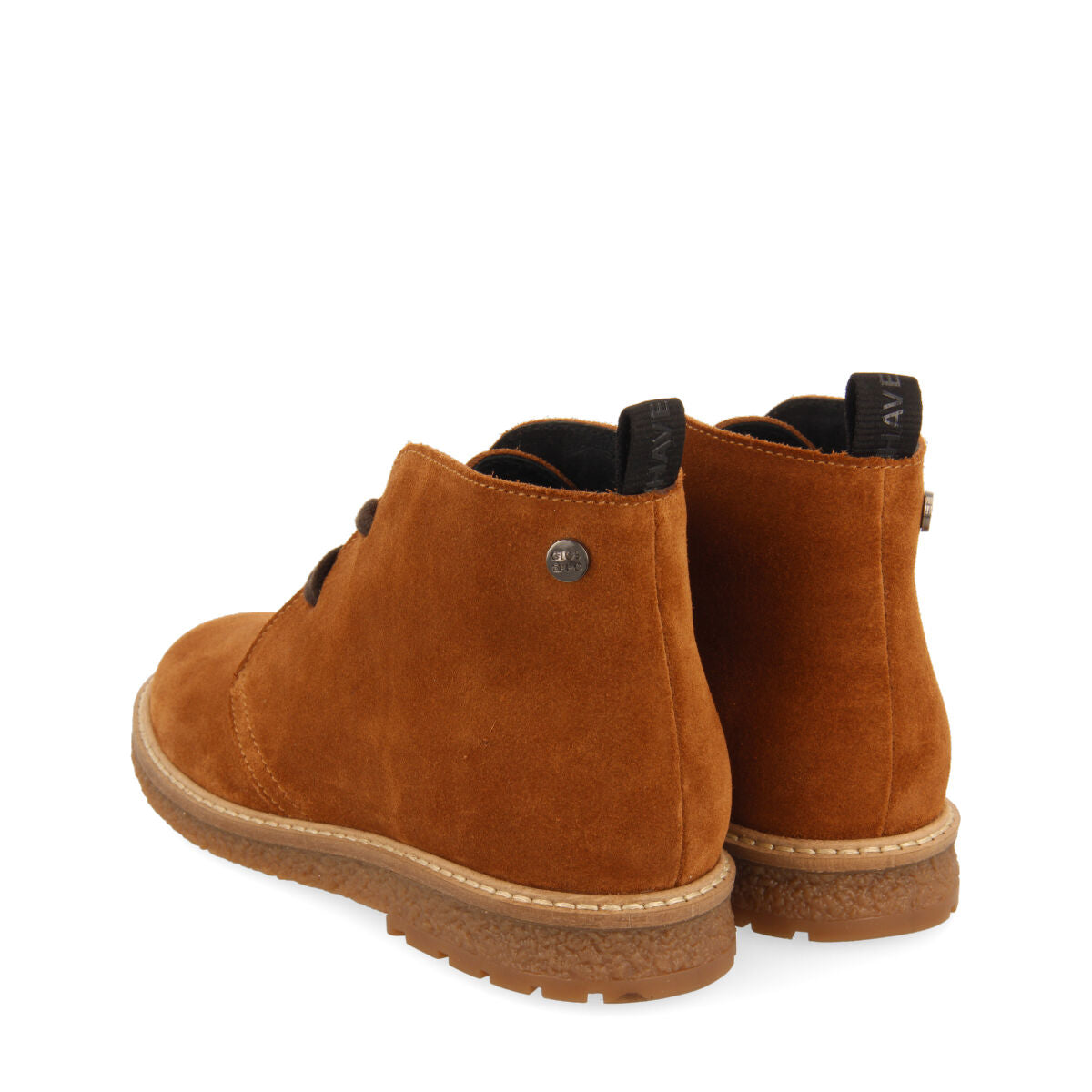 Rekvik children's tan leather lace-up ankle boots