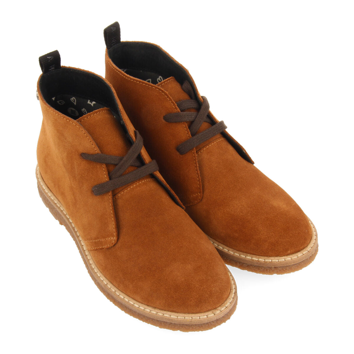 Rekvik children's tan leather lace-up ankle boots