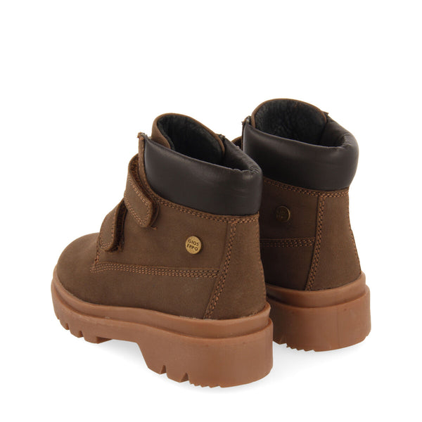 Gablitz children's brown leather ankle boots with adjustable straps