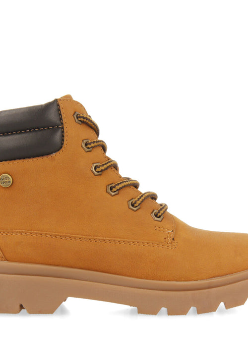 Favang children's tan leather lace-up ankle boots