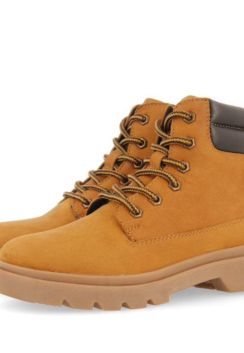 Favang children's tan leather lace-up ankle boots