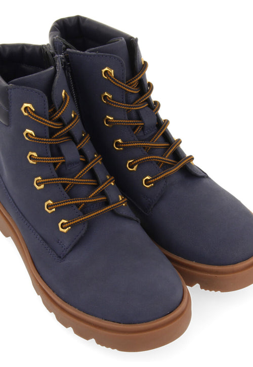 Favang children's tan leather lace-up ankle boots