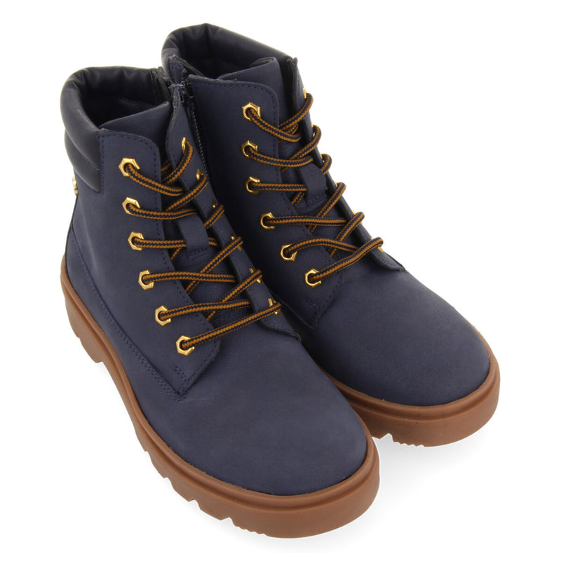 Favang children's tan leather lace-up ankle boots