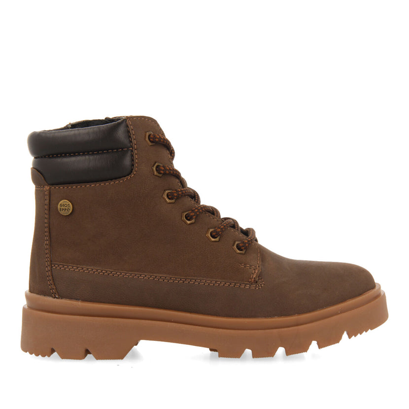 Favang children's tan leather lace-up ankle boots