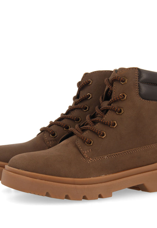 Favang children's tan leather lace-up ankle boots