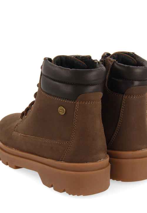 Favang children's tan leather lace-up ankle boots