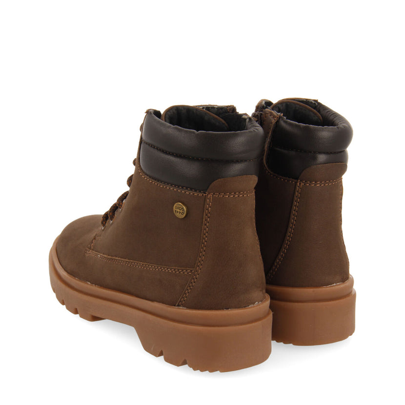 Favang children's tan leather lace-up ankle boots