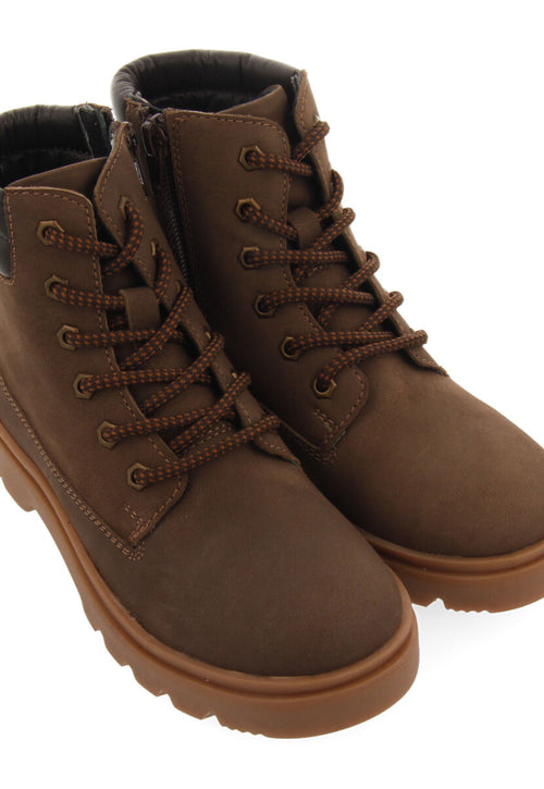 Favang children's tan leather lace-up ankle boots