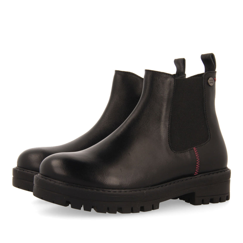 Botines negros tipo chelsea de piel para niña y niño zirl