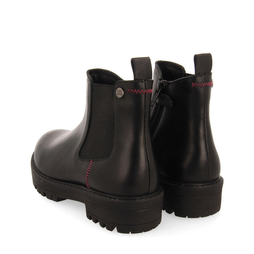 Botines negros tipo chelsea de piel para niña y niño zirl
