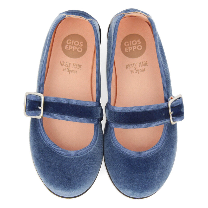Ballerines de type babies en velours bleu pour fille ossiach