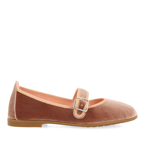 OSSIACH GIRLS' PINK VELVET MARY JANES