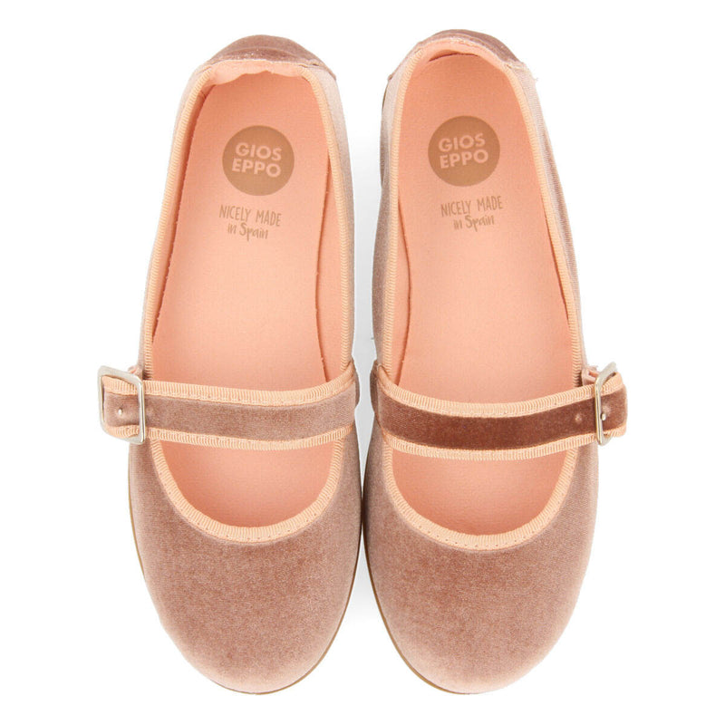 Ballerines de type babies en velours rose fille ossiach