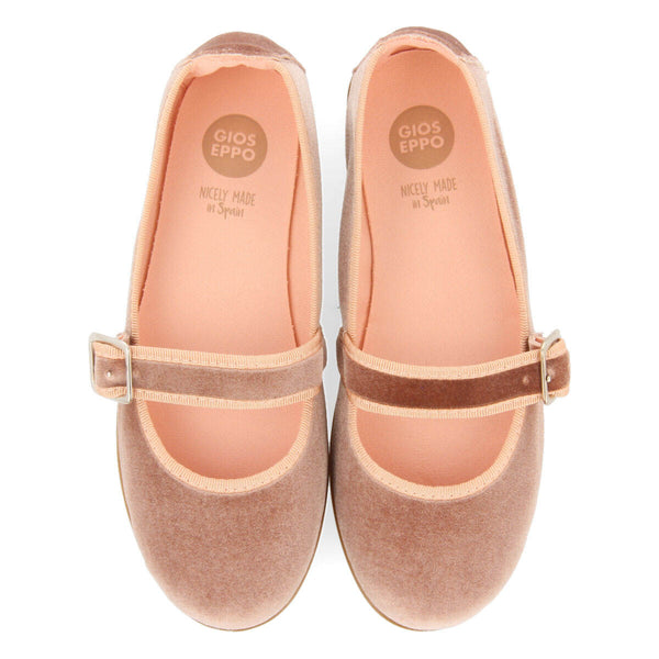 Ballerines de type babies en velours rose pour fille ossiach
