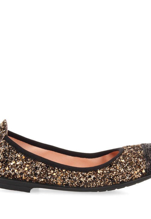 Skaland girls' two-tone glittery ballet flats