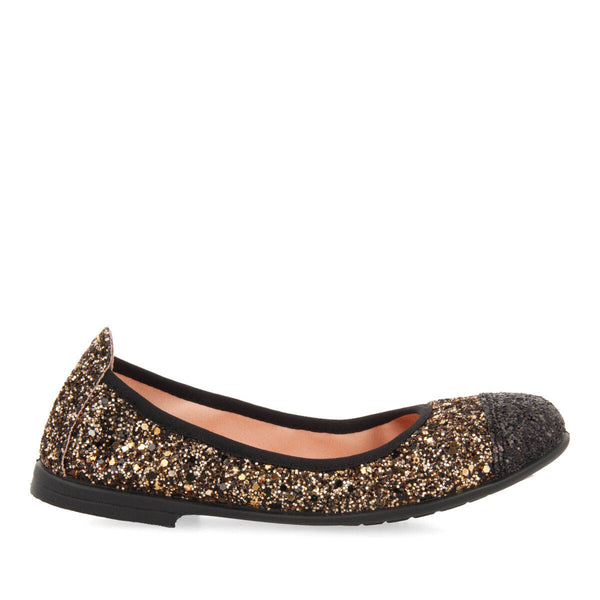 Skaland girls' two-tone glittery ballet flats
