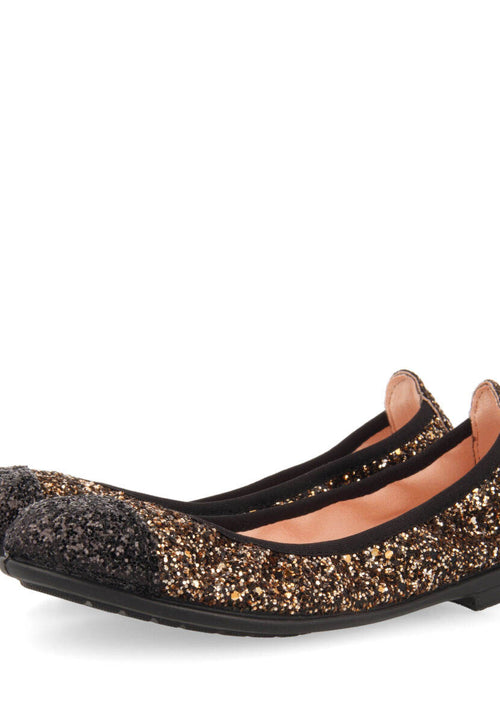 Skaland girls' two-tone glittery ballet flats