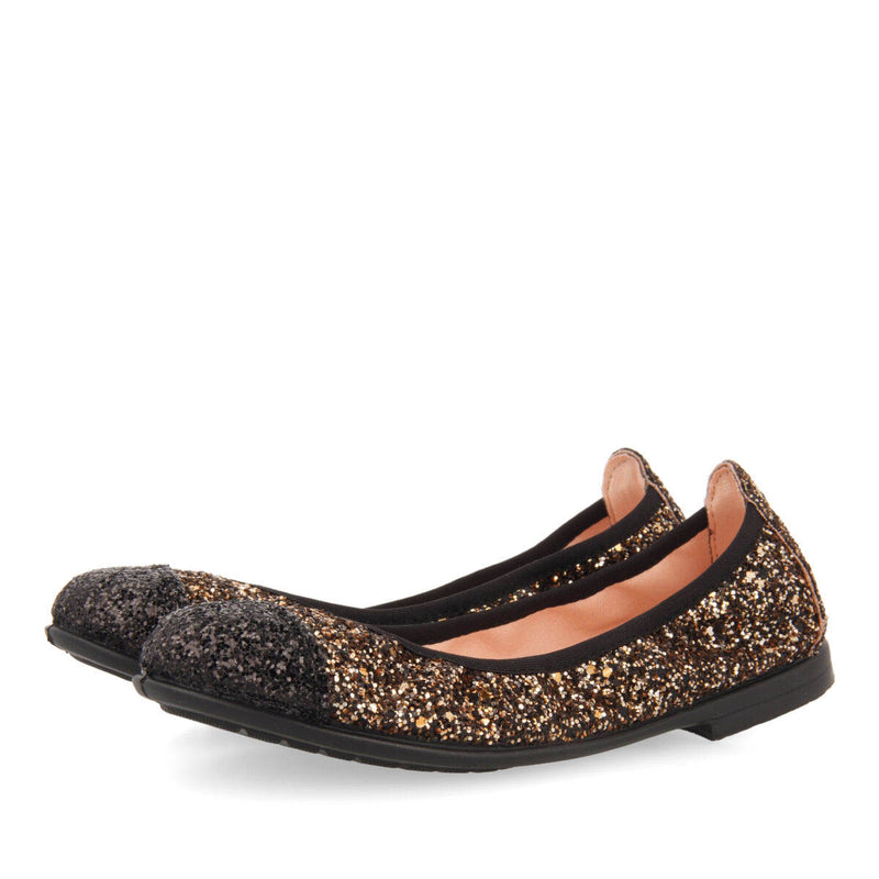 Skaland girls' two-tone glittery ballet flats