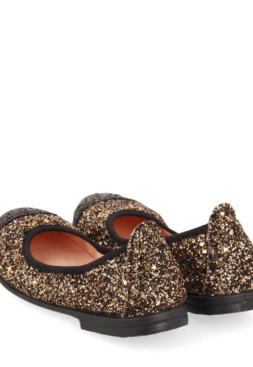 Skaland girls' two-tone glittery ballet flats