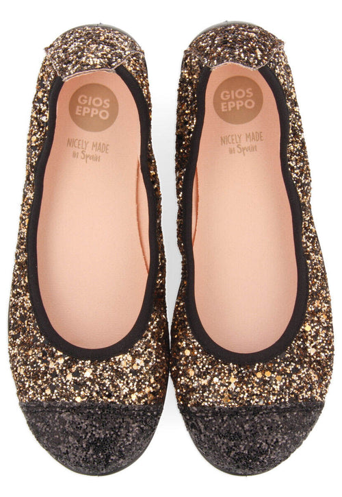 Skaland girls' two-tone glittery ballet flats