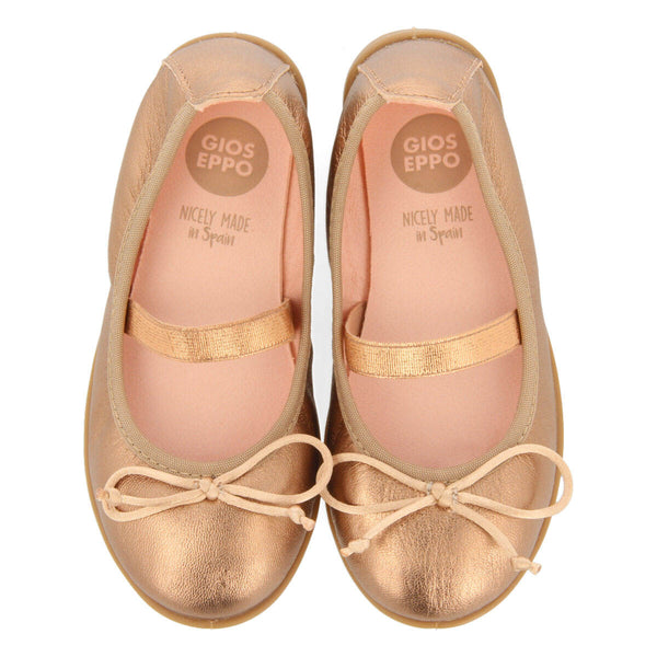 Ballerines couleur or rose en peau pour fille zeltweg 