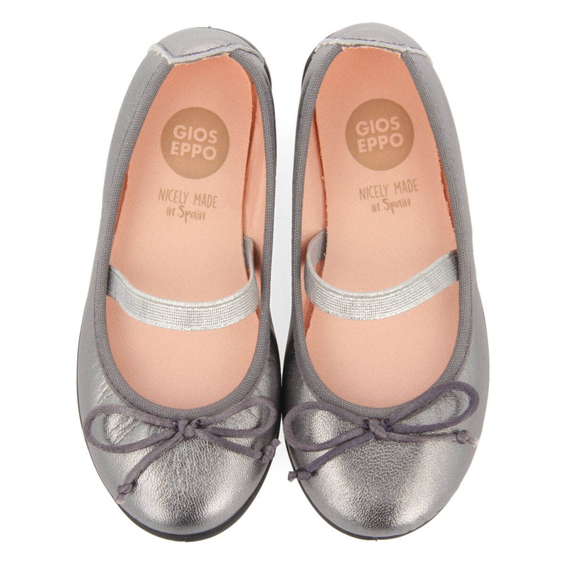 Ballerines couleur plomb en peau pour fille zeltweg 