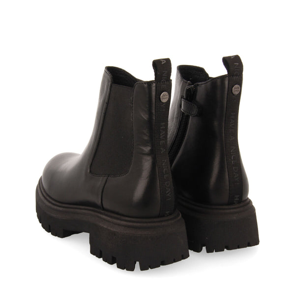 Botines negros de piel tipo chelsea para niña y niño hetland