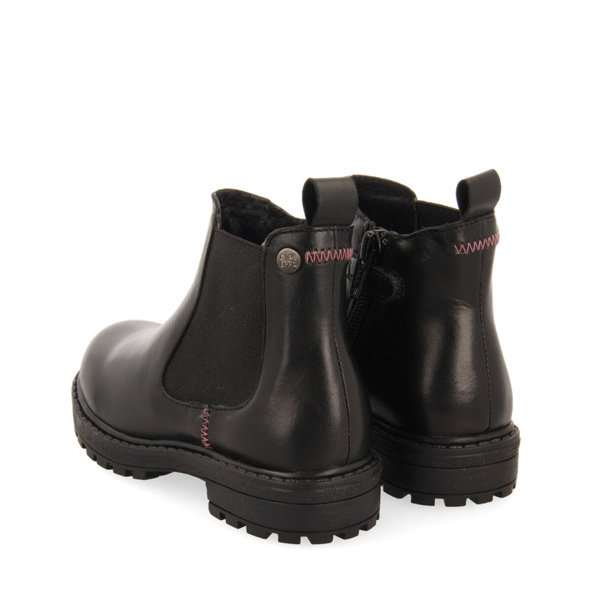 Botines negros tipo chelsea de piel para niña y niño balmedie