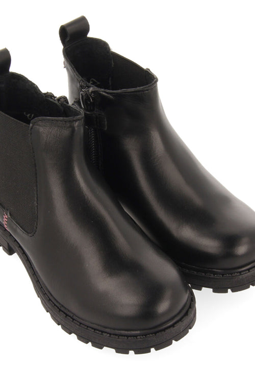 Balmedie children's black leather chelsea boots