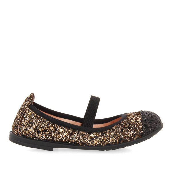 Tranent girls' two-tone glittery ballet flats
