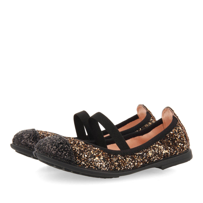 Tranent girls' two-tone glittery ballet flats