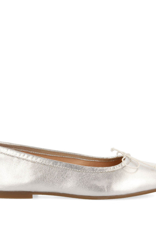 Bailarinas plateadas de piel para mujer satteins 