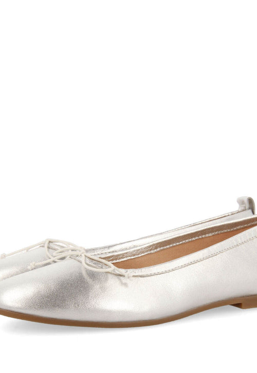 Bailarinas plateadas de piel para mujer satteins 