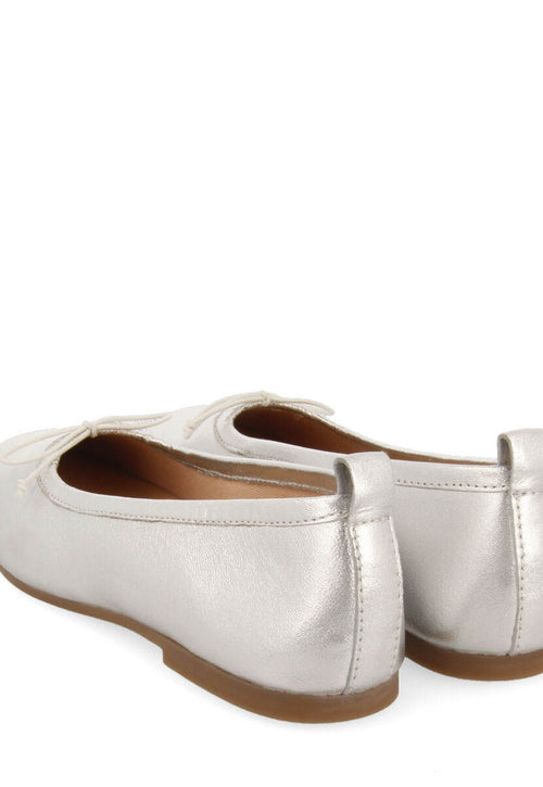 Bailarinas plateadas de piel para mujer satteins 