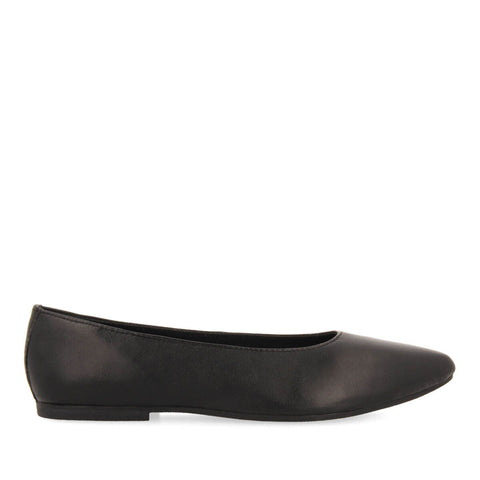 BALLERINES NOIRES EN PEAU À BOUT FIN POUR FEMME SLAGELSE 