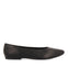 Slagelse women's black leather ballet flats with pointed toes