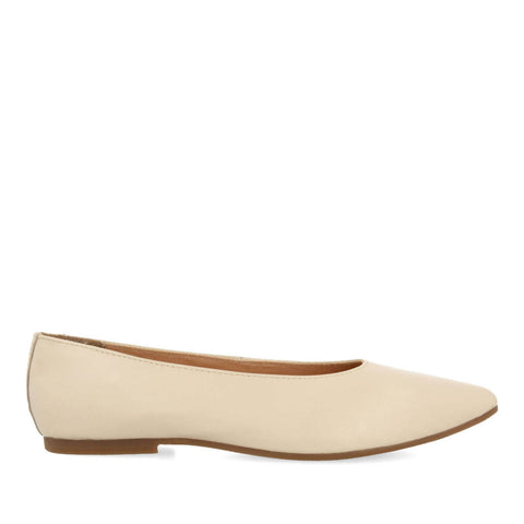 BALLERINES OFF-WHITE EN PEAU À BOUT FIN  POUR FEMME SLAGELSE 