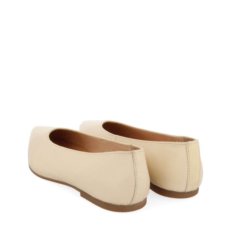 Bailarinas off-white de piel con punta fina para mujer slagelse 