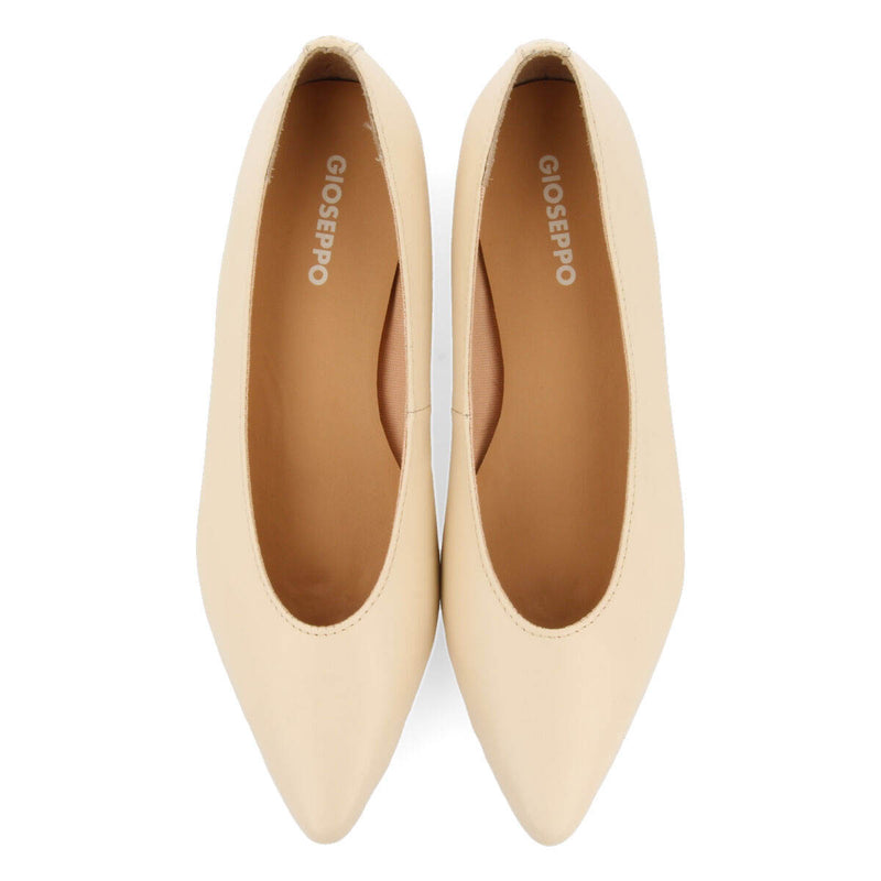 Bailarinas off-white de piel con punta fina para mujer slagelse 