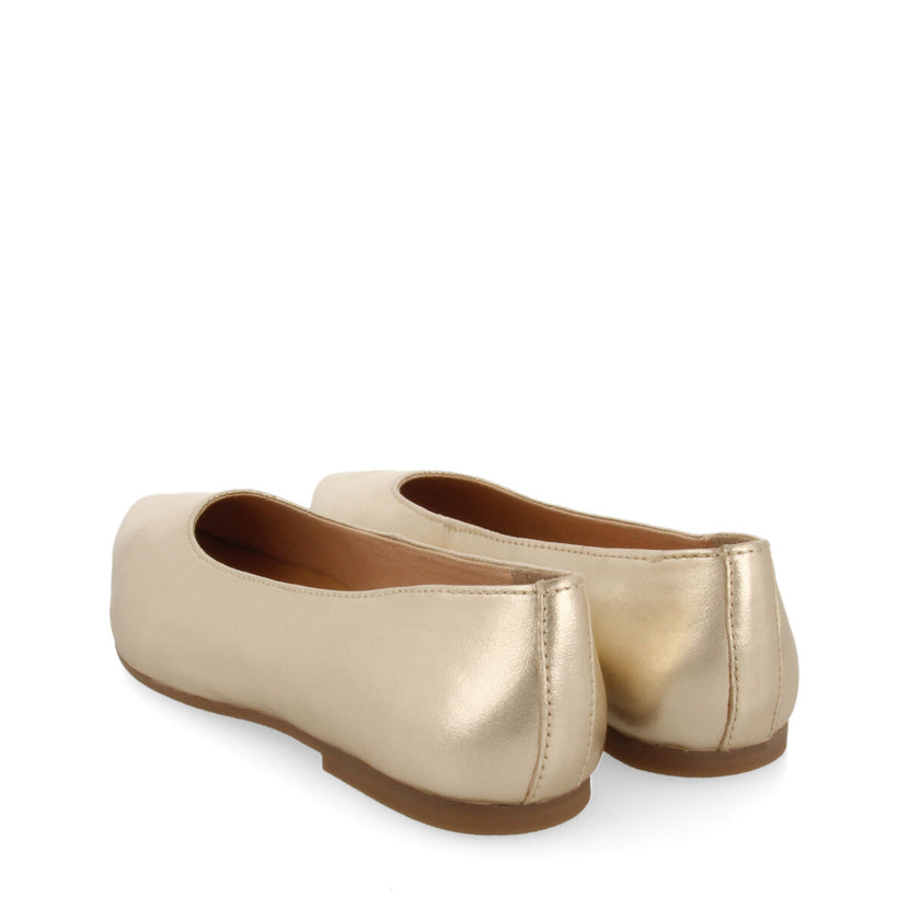 Trebesing women's gold leather ballet flats with pointed trebesing