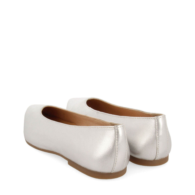 Trebesing women's silver leather ballet flats with pointed trebesing