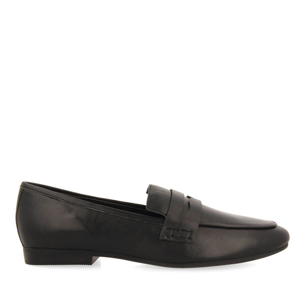 Mocasines negros de piel para mujer fedora 
