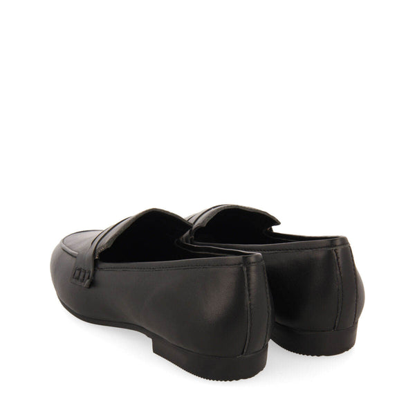 Mocasines negros de piel para mujer fedora 