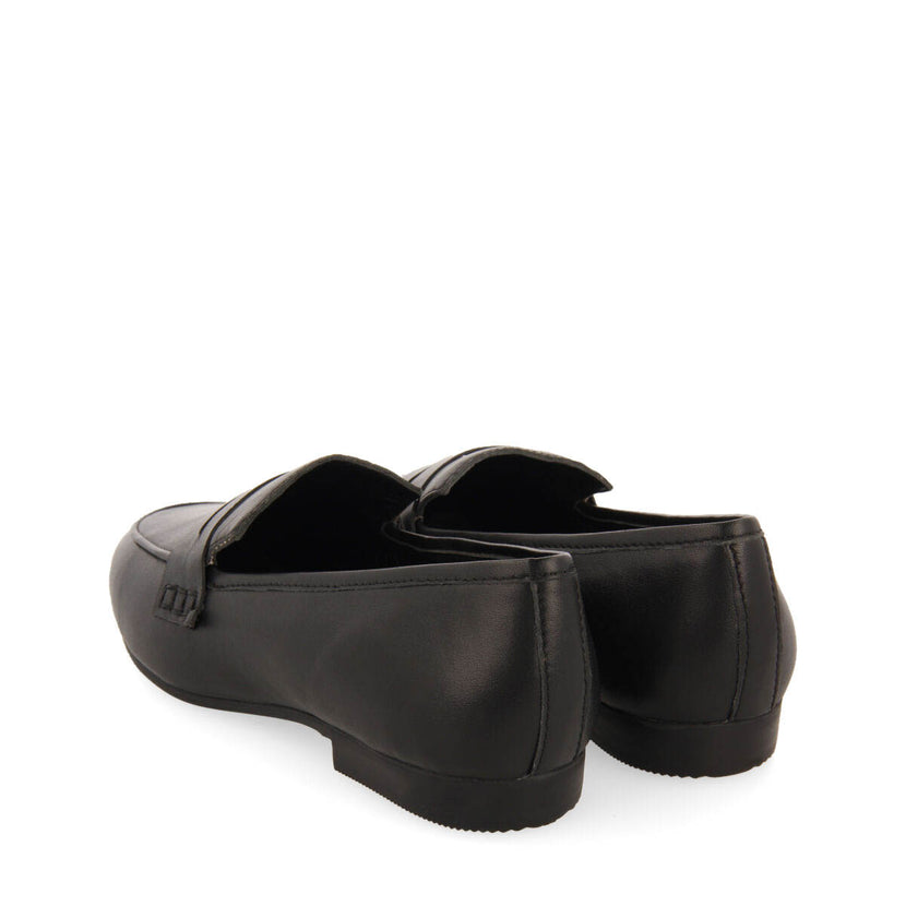 Mocasines negros de piel para mujer fedora 