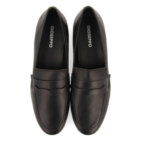 Mocasines negros de piel para mujer fedora 