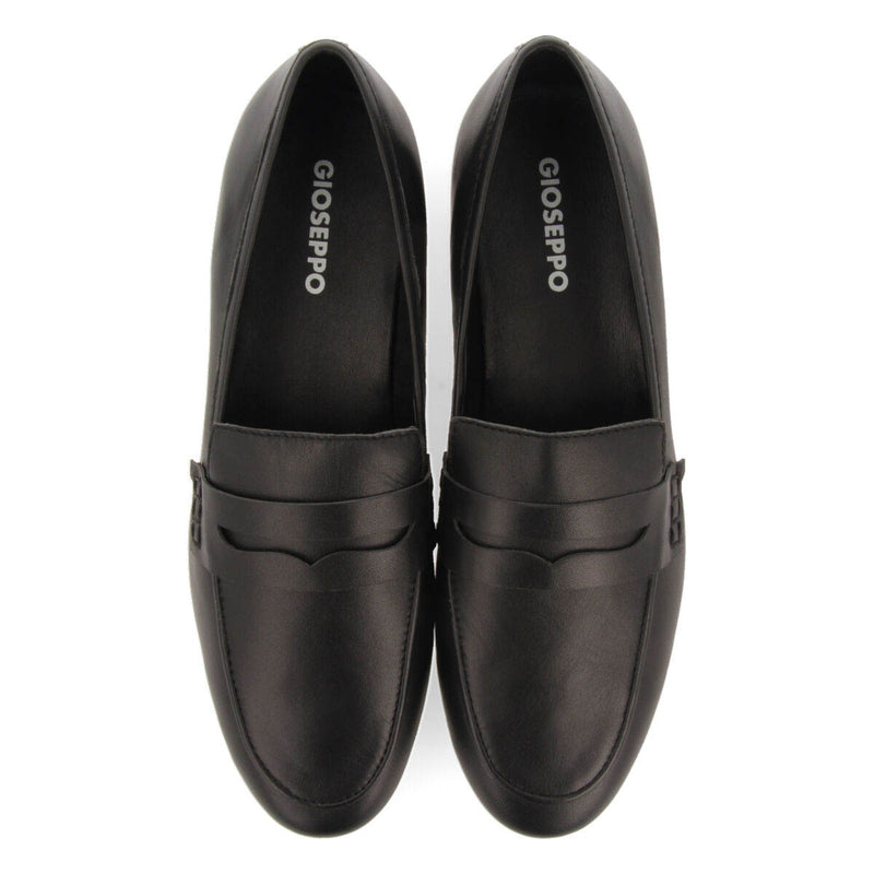Mocasines negros de piel para mujer fedora 