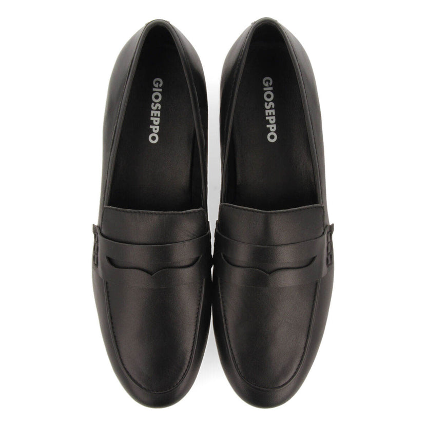 Mocasines negros de piel para mujer fedora 